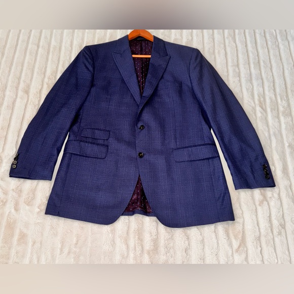 Coppley Drago blue tweed wool Super 130’s blazer sport coat jacket, sz 48 - Picture 3 of 13